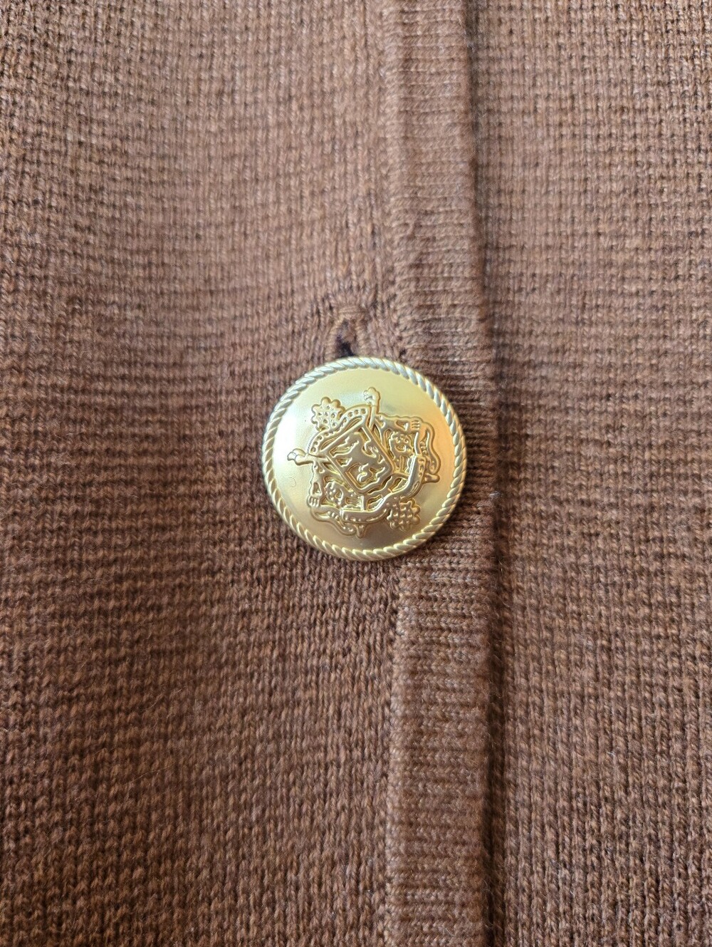 J.Crew Giselle Long Sweater-Blazer Walnut Brown, Gold Buttons, Size XXS - Picture 4 of 10